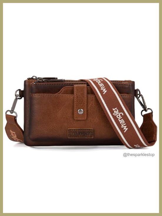 Handbags - Wrangler Crossbody Wallet Purse with Detachable Guitar Strap Faux Leather Card